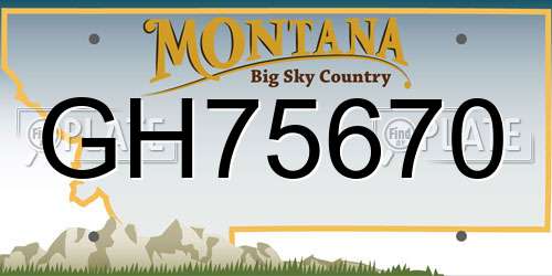 GH75670 Montana License Plate