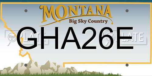 GHA26E Montana License Plate