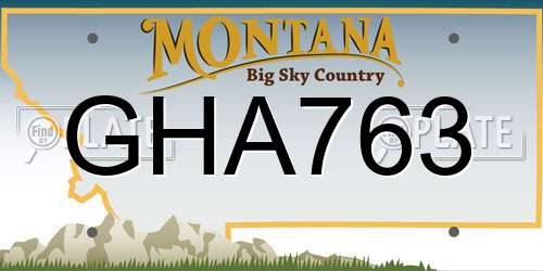 GHA763 Montana License Plate