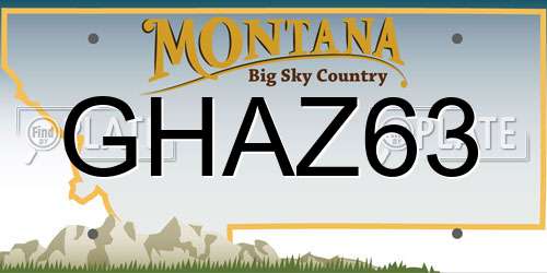 GHAZ63 Montana License Plate