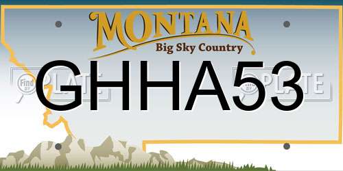 GHHA53 Montana License Plate