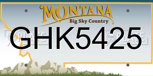 GHK5425 Montana License Plate