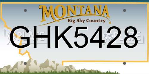 GHK5428 Montana License Plate