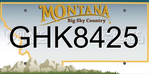 GHK8425 Montana License Plate