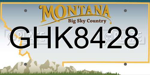 GHK8428 Montana License Plate