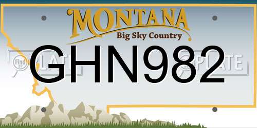GHN982 Montana License Plate