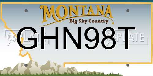 GHN98T Montana License Plate