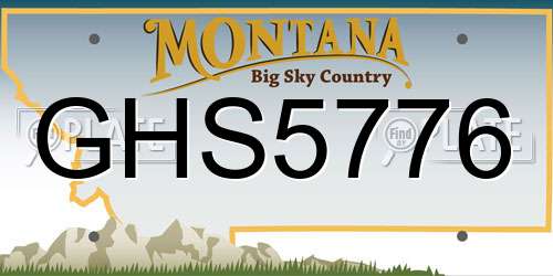 GHS5776 Montana License Plate