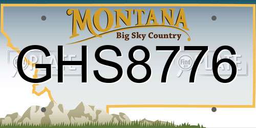 GHS8776 Montana License Plate