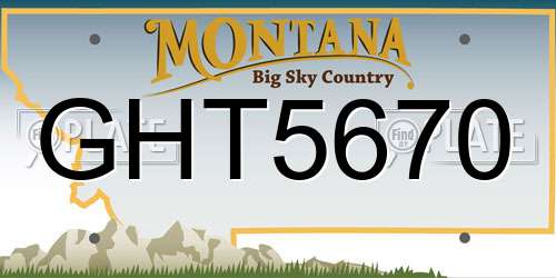 GHT5670 Montana License Plate