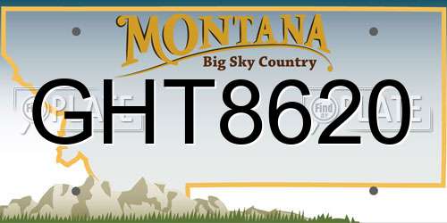 GHT8620 Montana License Plate