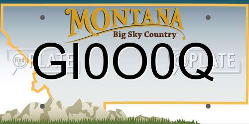 GI0O0Q Montana License Plate
