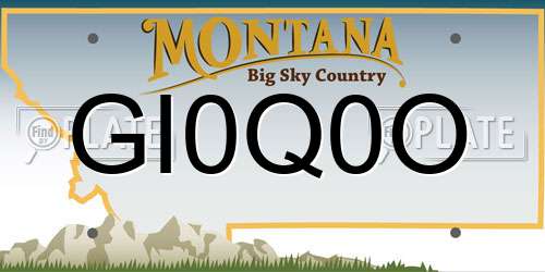 GI0Q0O Montana License Plate