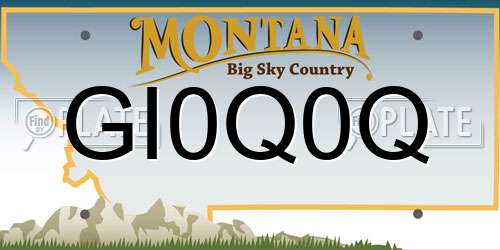 GI0Q0Q Montana License Plate