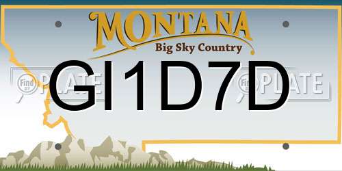 GI1D7D Montana License Plate