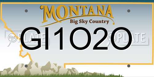 GI1O2O Montana License Plate