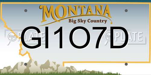 GI1O7D Montana License Plate