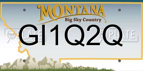 GI1Q2Q Montana License Plate