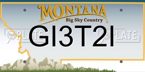 GI3T2I Montana License Plate