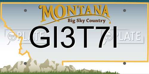 GI3T7I Montana License Plate