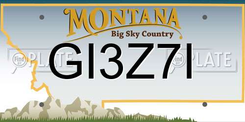 GI3Z7I Montana License Plate