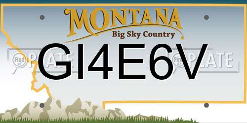 GI4E6V Montana License Plate