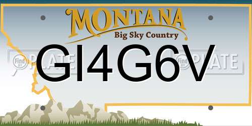 GI4G6V Montana License Plate