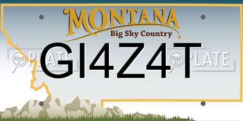 GI4Z4T Montana License Plate