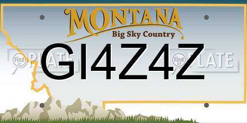 GI4Z4Z Montana License Plate
