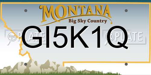 GI5K1Q Montana License Plate