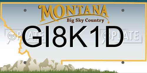 GI8K1D Montana License Plate