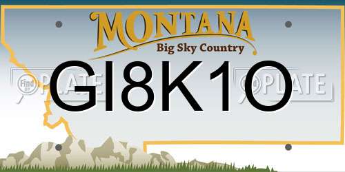 GI8K1O Montana License Plate