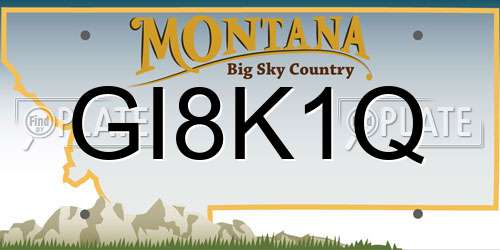 GI8K1Q Montana License Plate