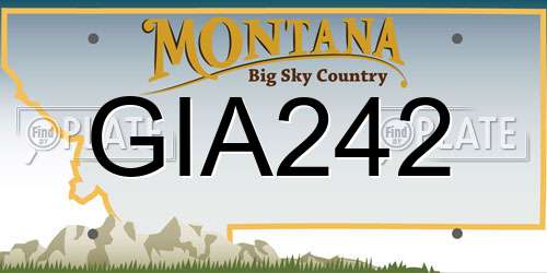 GIA242 Montana License Plate