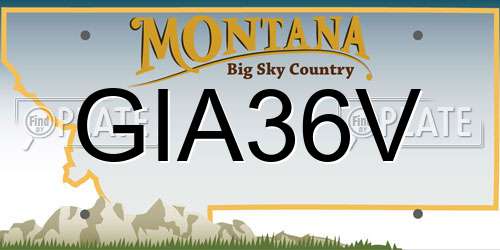 GIA36V Montana License Plate