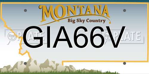 GIA66V Montana License Plate