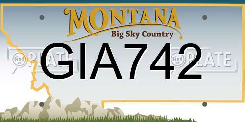 GIA742 Montana License Plate