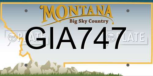 GIA747 Montana License Plate