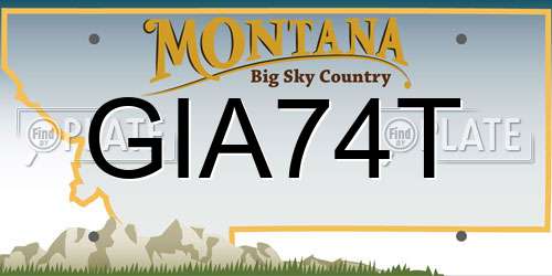 GIA74T Montana License Plate