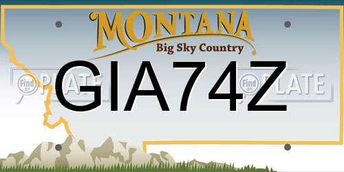 GIA74Z Montana License Plate