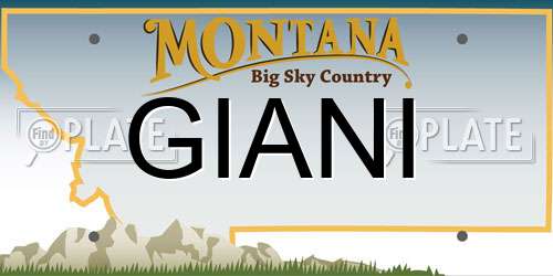 GIANI Montana License Plate