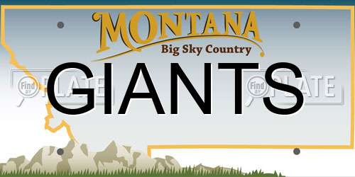 GIANTS Montana License Plate