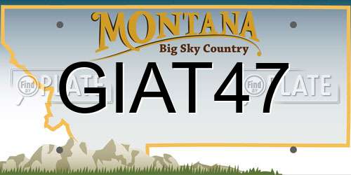 GIAT47 Montana License Plate