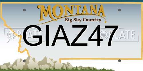 GIAZ47 Montana License Plate