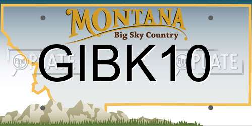 GIBK10 Montana License Plate