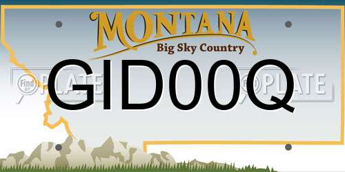 GID00Q Montana License Plate