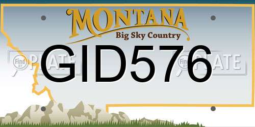 GID576 Montana License Plate