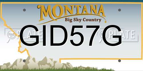 GID57G Montana License Plate