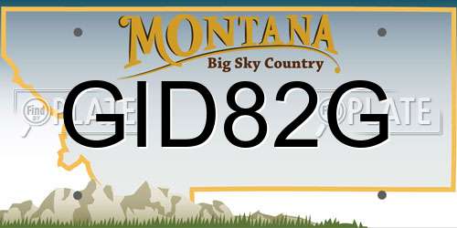 GID82G Montana License Plate