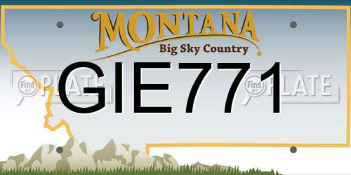 GIE771 Montana License Plate